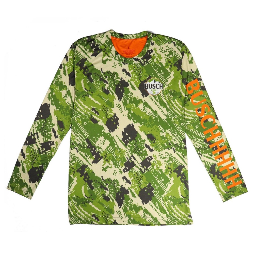 Men's Green Camo Sweatpants, dry fit long sleeve, and hat by Busch